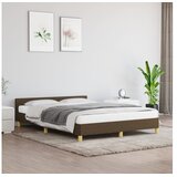  Posteljni okvir z vzglavjem temno rjav 140x190 cm blago | Shoptok.si