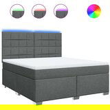 vidaXL Box spring postelja z vzmetnico temno siva 180x200 cm blago | Shoptok.si