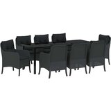  Vrtni set za objed s jastukom 9 pcs Crna poliratan | shoptok.hr