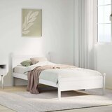 vidaXL Posteljni okvir brez vzmetnice bel 75x190 cm trdna borovina | Shoptok.si
