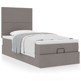 vidaXL Otomanski posteljni okvir z vzmetnico taupe 90x190 cm blago, (21611623) | Shoptok.si