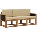 vidaXL Zunanja garnitura za sedenje z blazino 3 pcs Naravna, (5000281647) | Shoptok.si