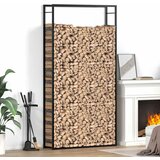  Stalak za drva za ogrjev mat crni 110x28x214 cm čelični | shoptok.hr