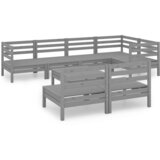 Maison Chic Seti vrtnega pohištva - Vrtna garnitura - Vrtni pohištvo set 8-delna trdna borovina siva, (21801354) | Shoptok.si