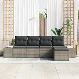 Sjedeća garnitura za vrt 5 kom. Siva poliratan 294 x 117 x 85 cm | shoptok.hr