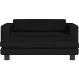 vidaXL Otroški kavč s stolčkom za noge črna 100x50x30 cm žamet | Shoptok.si