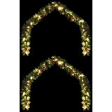  Božićni vijenci s 600 LED svjetlima 2 pcs Zelena PVC | shoptok.hr