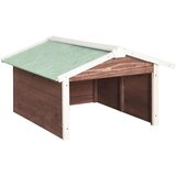 vidaXL garaža za robotsku kosilicu 72x87x50 cm kava/bijela od jelovine | shoptok.hr