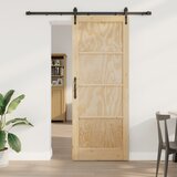 vidaXL drsna vrata s setom opreme 83x211 cm iz trdega borovega lesa, notranja vrata 'ORKDAL'83x211x4 cm iz trdega borovega lesa | Shoptok.si