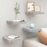  Stenske police 4 kosi betonsko sive 23x23,5x3,8 cm MDF, (20810680) Cene