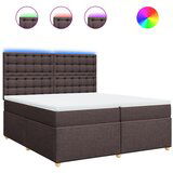 vidaXL Box spring postelja z vzmetnico temno rjav 200x200 cm blago, (21310030) | Shoptok.si