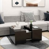  Stolić za kavu crni 60 x 60 x 38 cm od konstruiranog drva | shoptok.hr