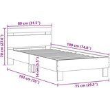  Krevetna konstrukcija Crni hrast 75 x 190 cm Konstruirano drvo | shoptok.hr