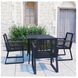  5-dijelni vrtni blagovaonski set od PVC ratana crni | shoptok.hr