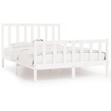 The Living Store Posteljni okvir bel iz trdnega lesa 140x190 cm - Posteljni Okvir, (21526739) | Shoptok.si