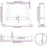  Noge za klub stolić A-oblika 2 kom 50 x (30-31) cm čelik - Prirodna 50 x (30-31) cm 1 | shoptok.hr
