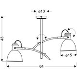 Candellux luster/visilica-zumba viseća lampa 2X60W E27 bela crna | Eponuda.com