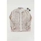 Trendyol Stone Men's Oversize Fit Snap Closure Technical Fabric Parachute Limited Edition Shirt.