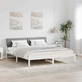  Okvir kreveta s uzglavljem Bijela i svijetlosiva 180 x 200 cm | shoptok.hr