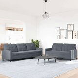 vidaXL 2-dijelni set sofa s jastucima tamnosivi baršunasti | shoptok.hr