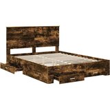  Konstrukcija postelje z vzglavjem Dimljeni oreh 150 x 200 cm, (5000103243) | Shoptok.si