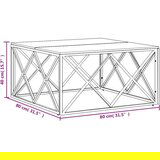  Klubska mizica srebrna nerjaveče jeklo in trden predelan les - Klubska Mizica, (21573477) | Shoptok.si