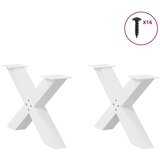  Noge za klub stolić u obliku slova X, 2 kom, bijele, 70 x (42-43) cm, čelik | shoptok.hr