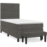 Box spring krevet s madracem tamnosivi 90x190 cm baršunasti | Eponuda.ba