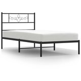 vidaXL Kovinski posteljni okvir z vzglavjem črn 80x200 cm, (20902600) Cene
