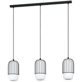 Eglo visilica Muleges 99619, 3x E27, 96 cm, crna/bijelo opalno staklo | shoptok.hr
