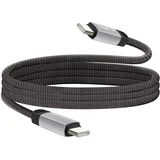 Kabel USB-C na USB-C 4A Hitro polnjenje 80W iz pletenega najlona 1,2m, Črna, (5000220164)