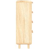  Komoda smeđa 40 x 30 x 90 cm masivna borovina i prirodni ratan | shoptok.hr