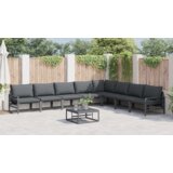 vidaXL Vrtna sedežna garnitura 9 pcs Antracitna Jeklo | Shoptok.si