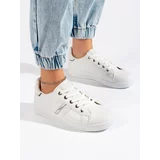 Shelvt White lace-up sneakers