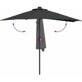  Vrtni suncobran Crna 294 x 150 x 223 cm Poliester i čelik | shoptok.hr