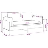 SOFA za dvije osobe 2-sjedalo Crna 188 x 81 x 89 cm Baršun - Crna 145 cm | shoptok.hr