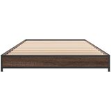 vidaXL Posteljni okvir rjav hrast 75x190 cm inženirski les in kovina, (21128522) | Shoptok.si