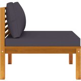  2-dijelna garnitura s tamnosivim jastucima masivno drvo bagrema | shoptok.hr