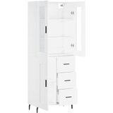  Visoka komoda bijela 69,5x34x180 cm konstruirano drvo Slike