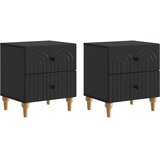 vidaXL Noćni ormar 2 pcs Crna 43 x 34 5 x 48 cm Konstruirano drvo - Crna 2 | shoptok.hr