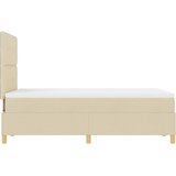  Krevet s opruga kutije s uzglavljem Krema 120 x 200 cm tkanina | shoptok.hr