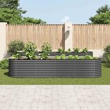  Vrtna sadilica od pocinčanog čelika 400 x 80 x 81 cm siva | shoptok.hr