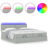 vidaXL Otomanski posteljni okvir z vzmetnicami siv 200x200cm žamet | Shoptok.si
