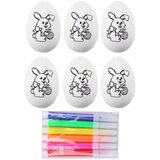  Easter Styrofoam Eggs For Painting Markers Pattern Rabbit B 6pcs | shoptok.hr