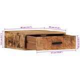 Zidni noćni ormarić 40 x 30 x 13,5 cm od masivnog drva manga | shoptok.hr
