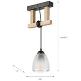  Visilica na sajli LEANDRA 1xE27/15W/230V hrast/crna | Eponuda.com