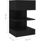  Noćni ormarići 2 kom crni 40 x 35 x 65 cm | shoptok.hr
