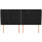  Vzglavje z ušesi črno 183x23x118/128 cm žamet, (20932409) | Shoptok.si
