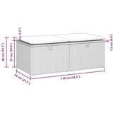  2-dijelni set vrtnih sofa poliratan i bagrem s jastucima smeđi | shoptok.hr