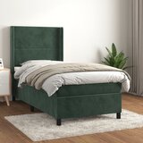  The Living Store Box spring postelja z vzmetnico temno zelena 80x200 cm žamet - Box Spring Postelja, (21454058) Cene